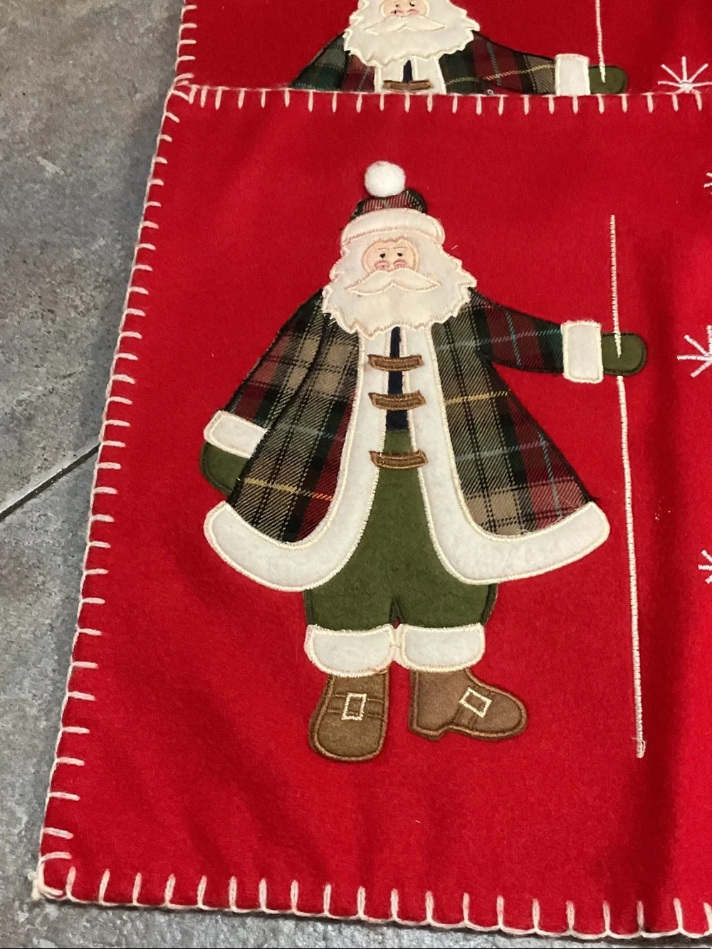 Red Santa Holiday placemats with Plaid Coat set of 4